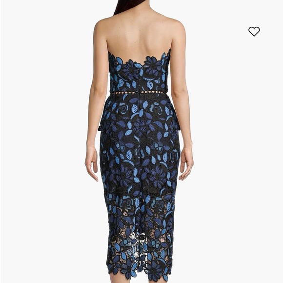 NWT Elliatt Blue and Black Floral Lace Dress - Picture 2 of 8